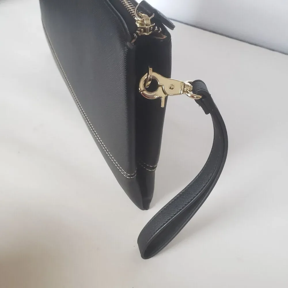 U.S.‎ Polo Assn Wristlet Clutch Unisex Pony Black Flat Large 12x8 Rectangle Bag